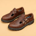 Mary Jane Flats aus Spaltleder