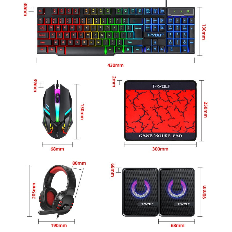 Gaming‑Set mit beleuchteter Tastatur, Maus, Headset und Lautsprechern – Bild 9 | LuxeStyle