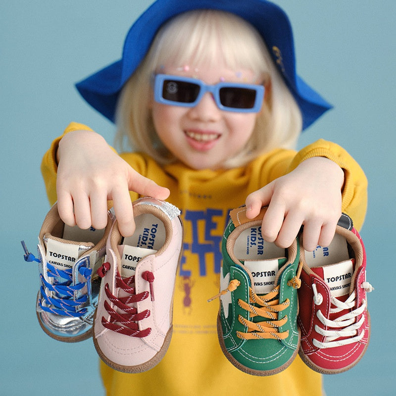 Kinderturnschuhe mit weicher Sohle – rot, grün, pink, silber – Bild 8 | LuxeStyle
