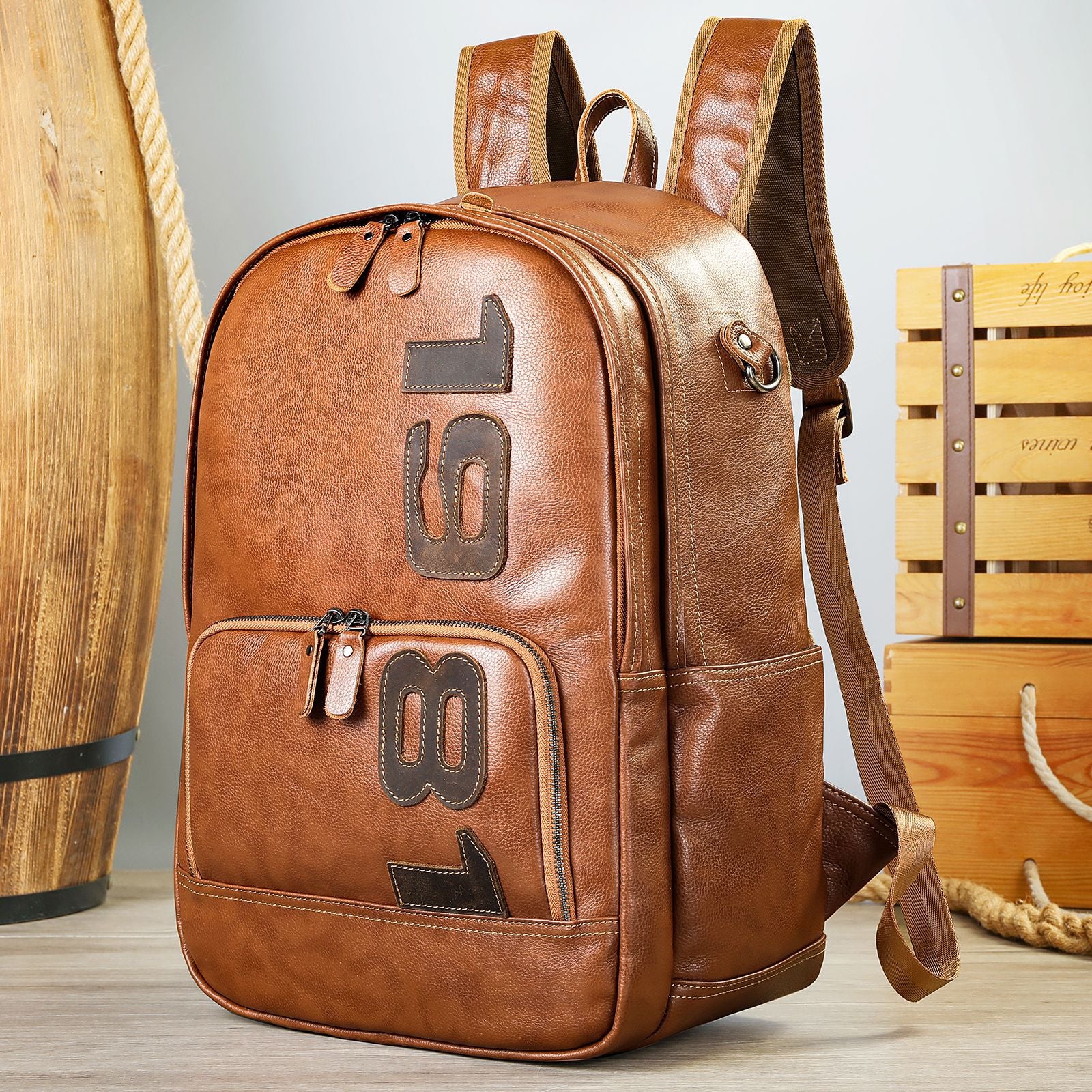 Lederrucksack Grosses Fassungsvermögen