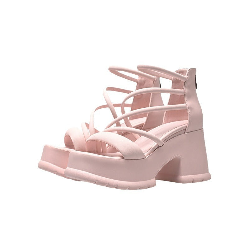 Chunky Plateau-Sandalen mit offener Spitze – Bild 7 | LuxeStyle
