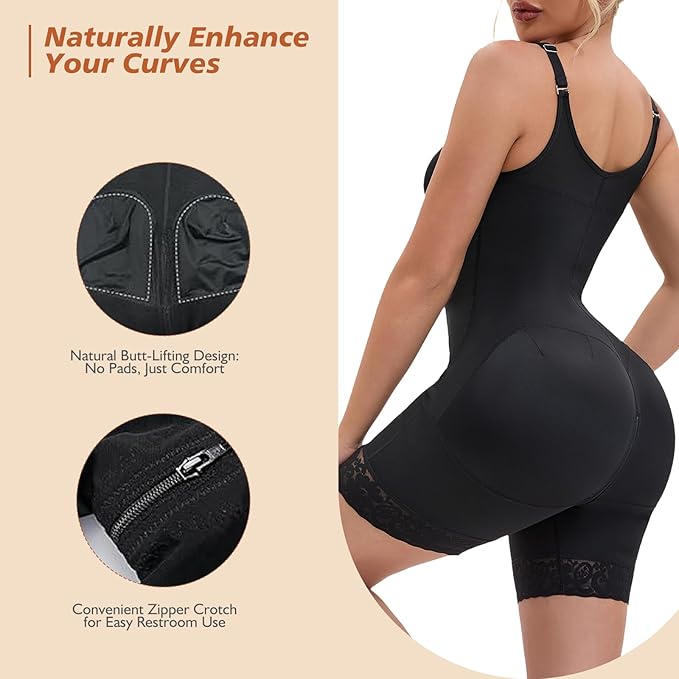Fajas Colombianas Ganzkörper Shapewear mit Bauchkontrolle – Ansicht 2