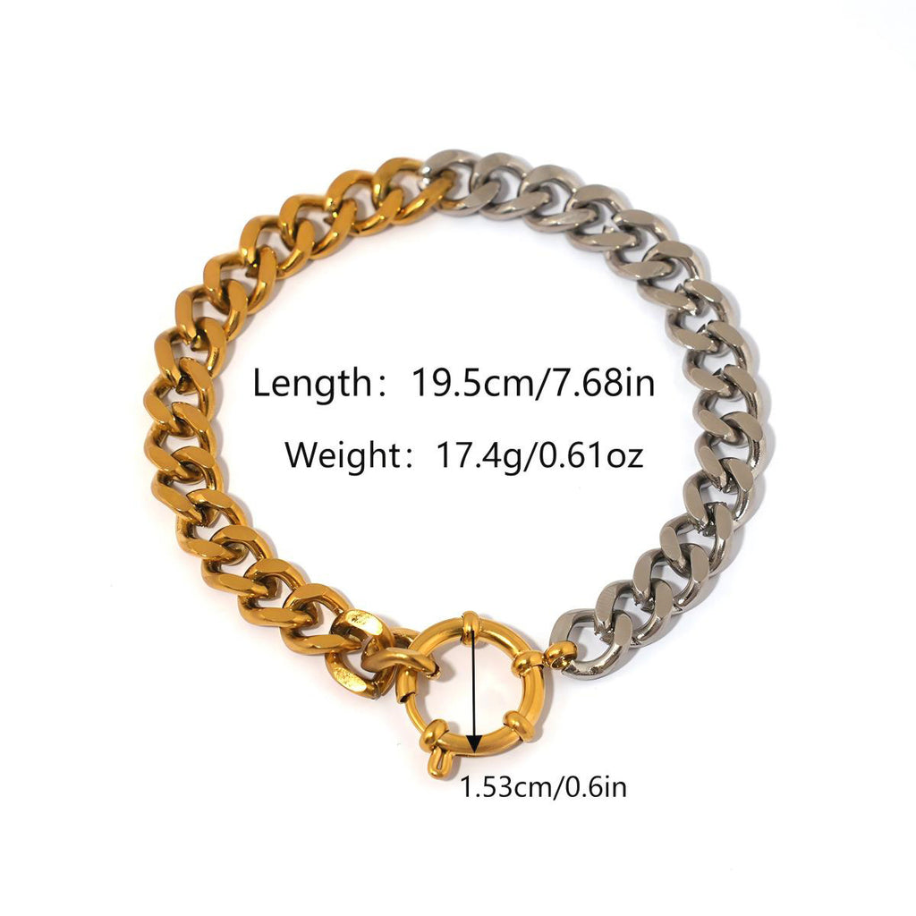 Edelstahl-Doppelton-Zweifarben-Armband – Bild 6 | LuxeStyle