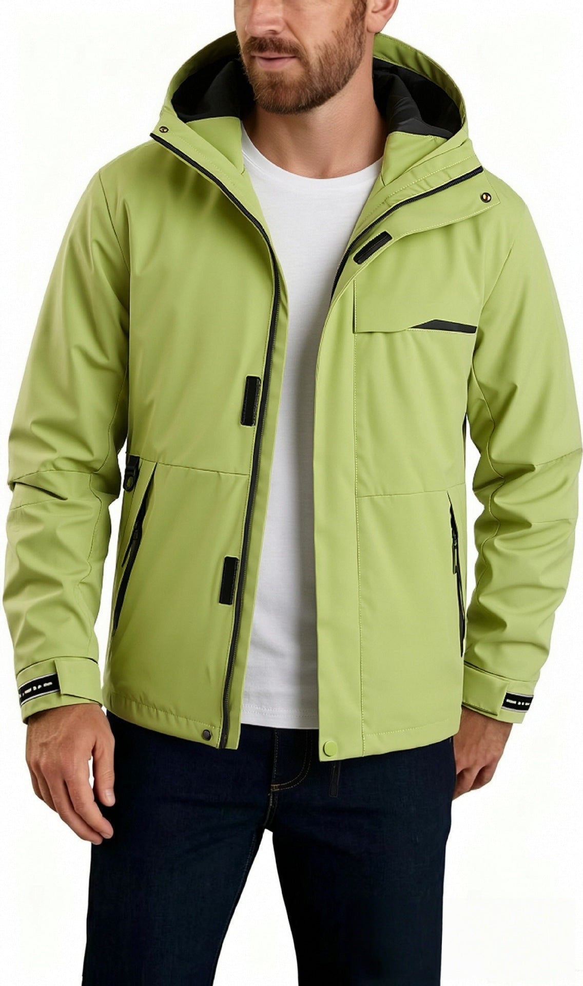 Herren Outdoor-Jacke, unifarben, lockere Passform