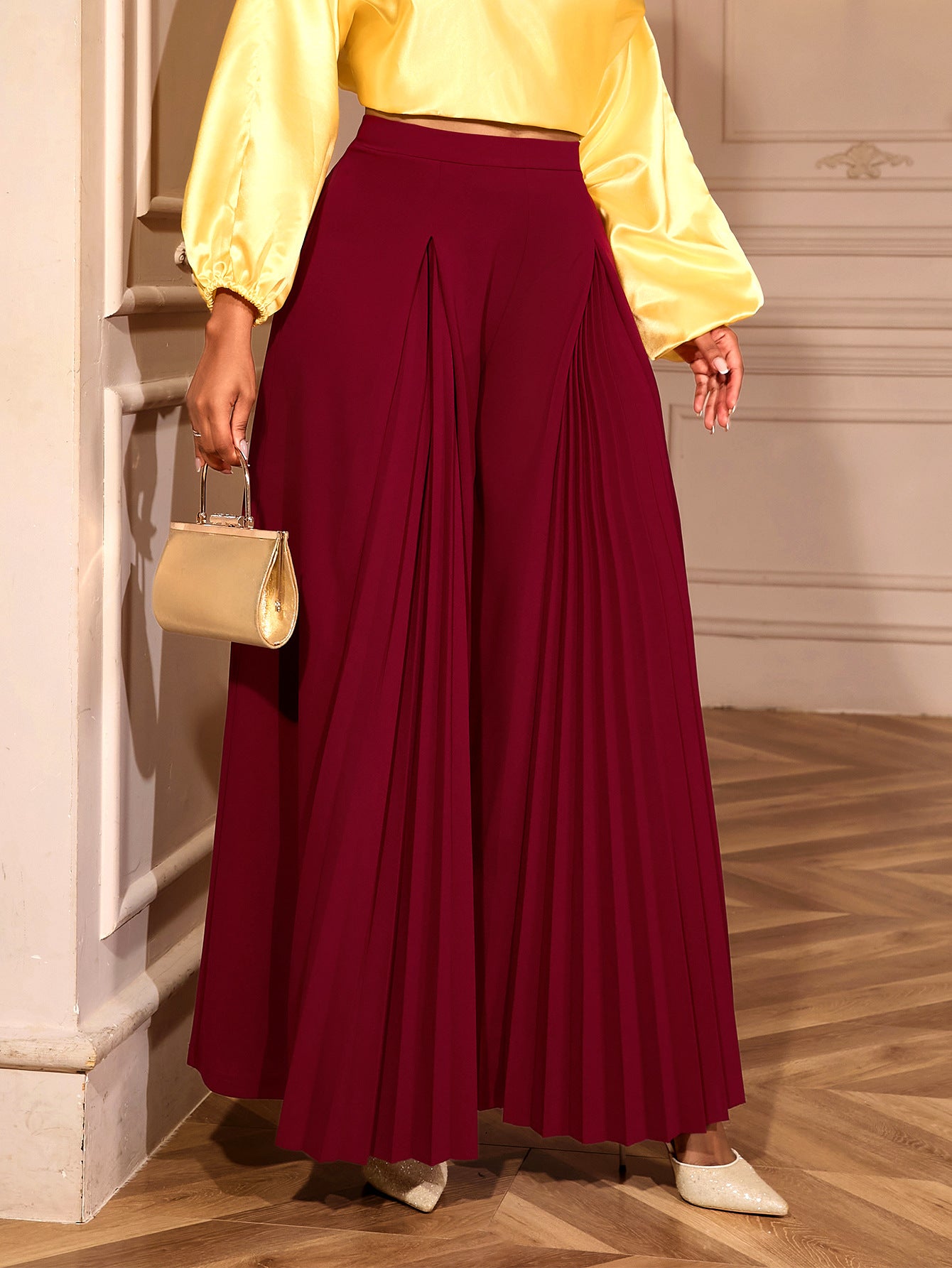 High Waist Palazzo Hose mit weitem Bein