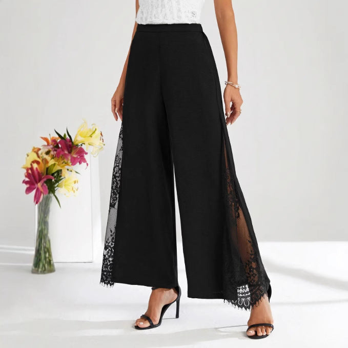 Elegante High-Waist Cropped Hose mit Spitze