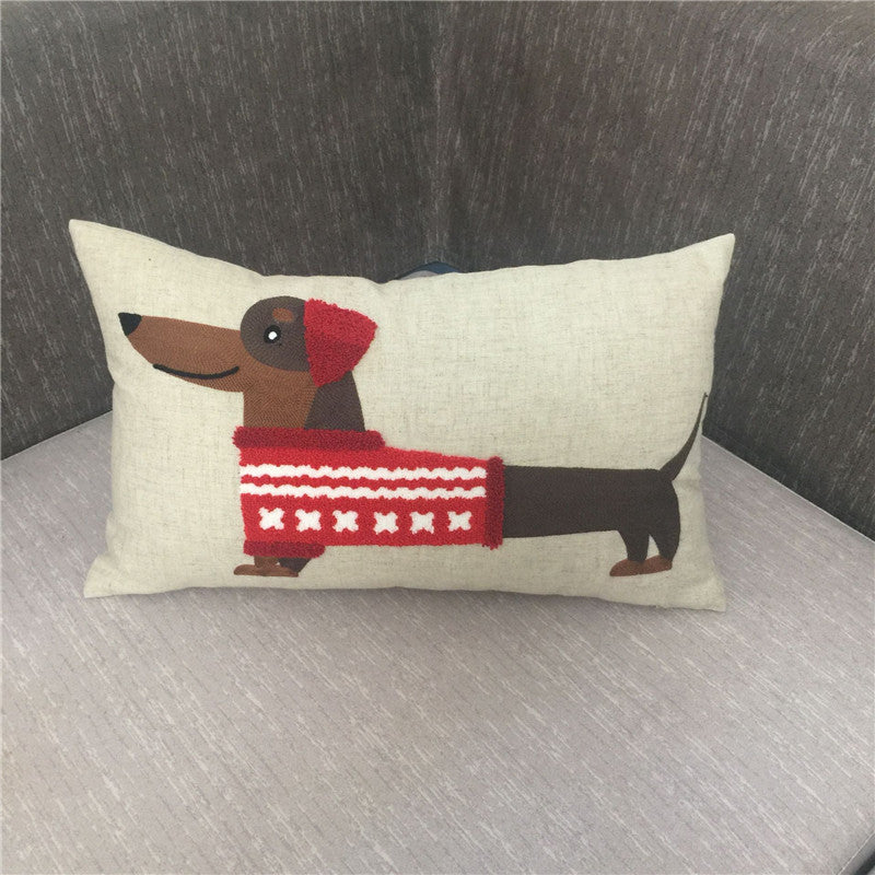 Besticktes Kissen American Dog