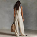 Ärmelloser Leinen-Mix Jumpsuit für Damen
