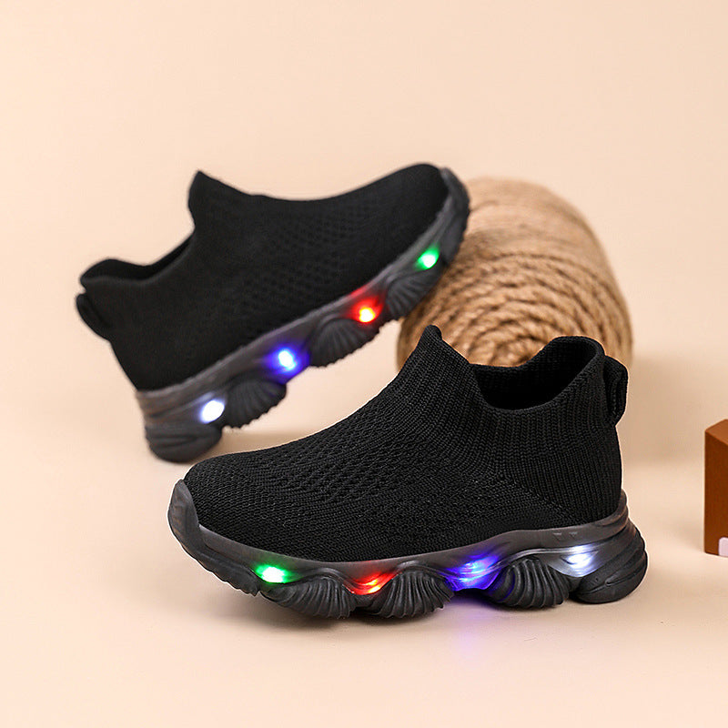 Baby Strickschuhe mit LED-Lichtern