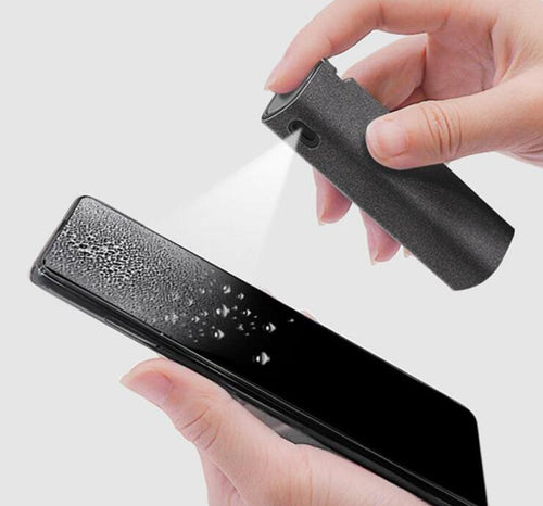 2-in-1 Display-Reiniger – Spray + Mikrofaser für Handy & Tablet