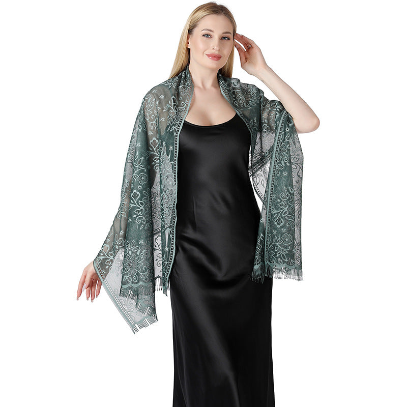 Geblümter Batik-Spitzenschal – Bild 7 | LuxeStyle