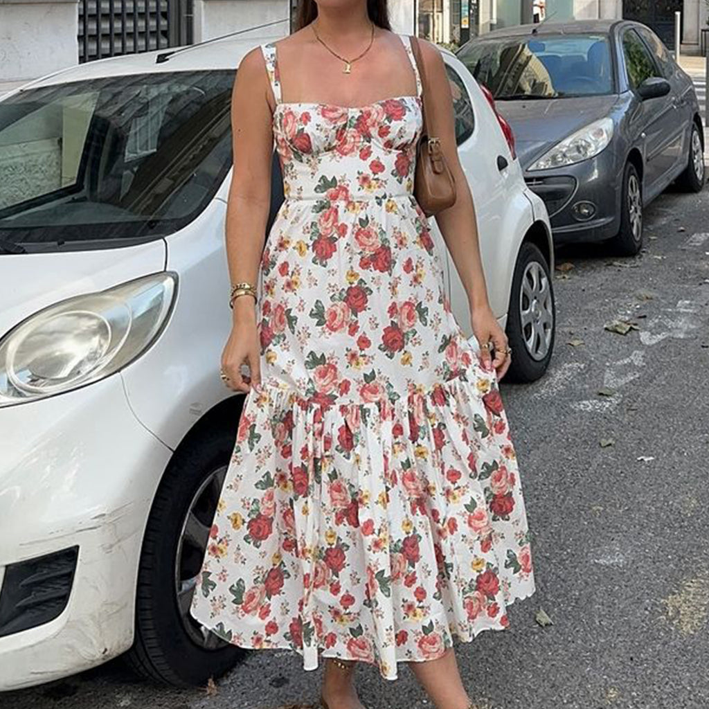 Rückenfreies Bodycon-Midi-Kleid mit Muster – Bild 4 | LuxeStyle