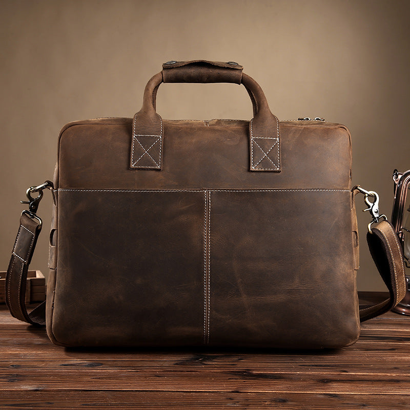Crazy Horse Leder Schultertasche Vintage – Bild 4 | LuxeStyle
