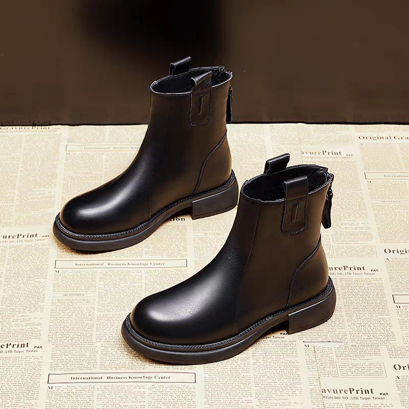 Gefütterte Ankle Boots mit Reissverschluss