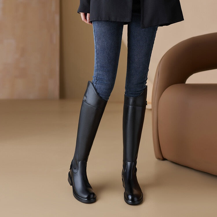 Damen Stiefel mit hohem Chunky-Absatz