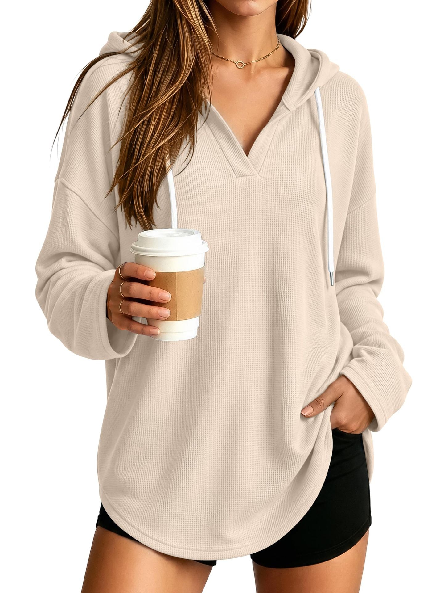 Kapuzen-Sweatshirt für Damen, lockere Passform