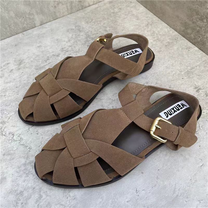 Retro Casual Sandalen mit runder Kappe