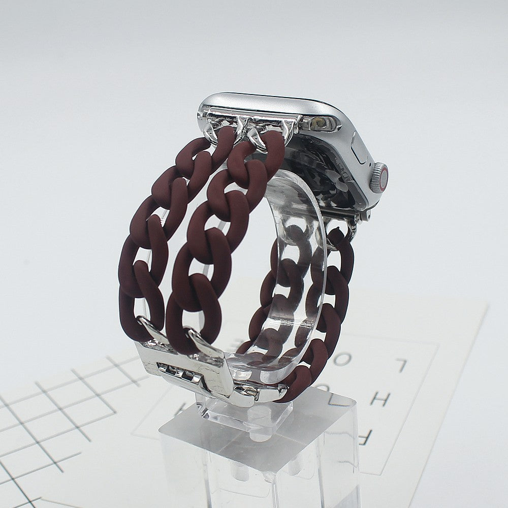 Harz-Metall-Denim-Ketten-Armband für Smartwatches – Ansicht 4
