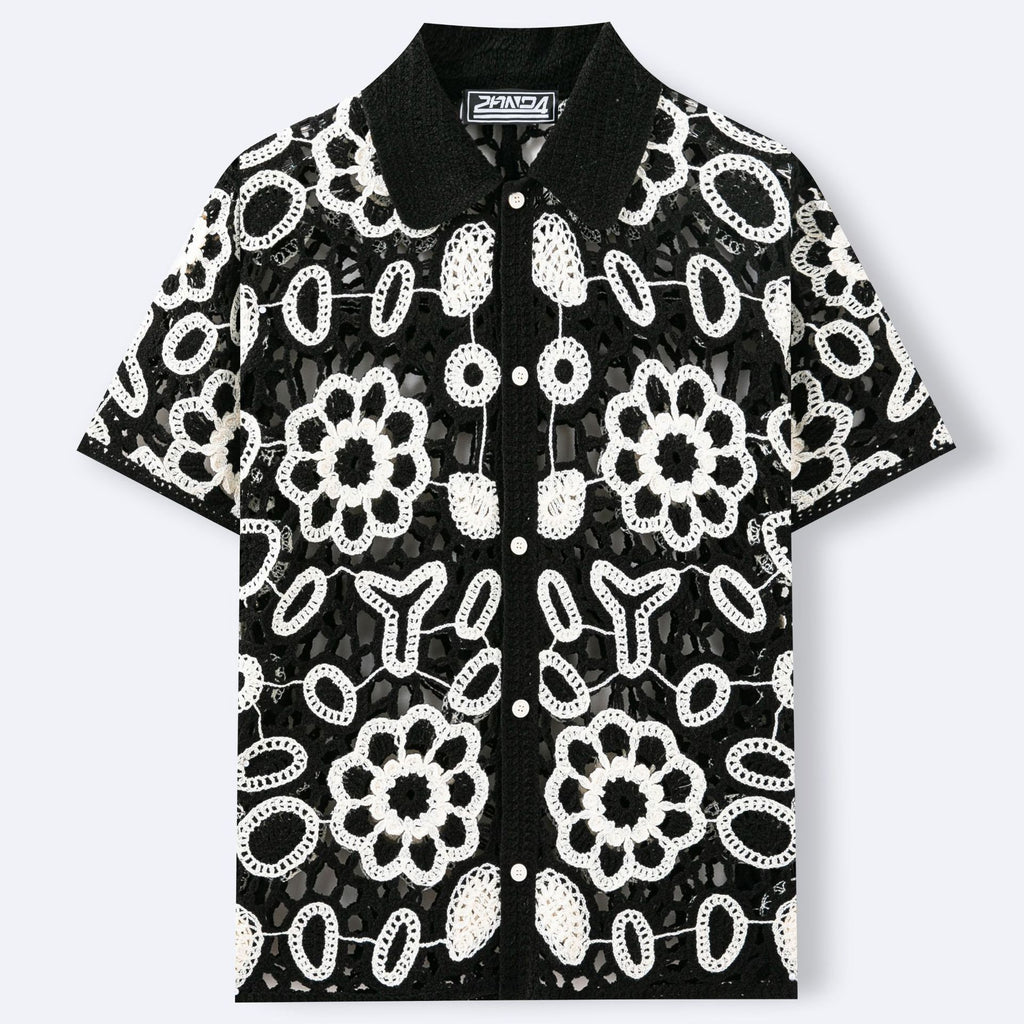 Crochet-Top mit Blumenmuster