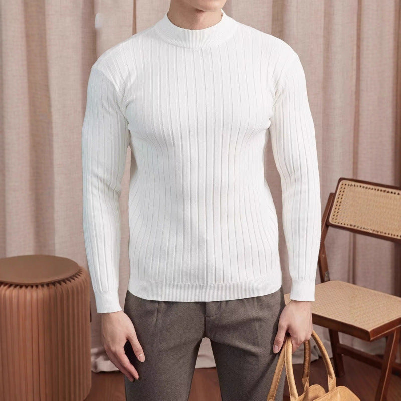 Strukturierter Mock-Neck Pullover für Herren