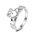 Silberring mit breiter Band und Herz-Design