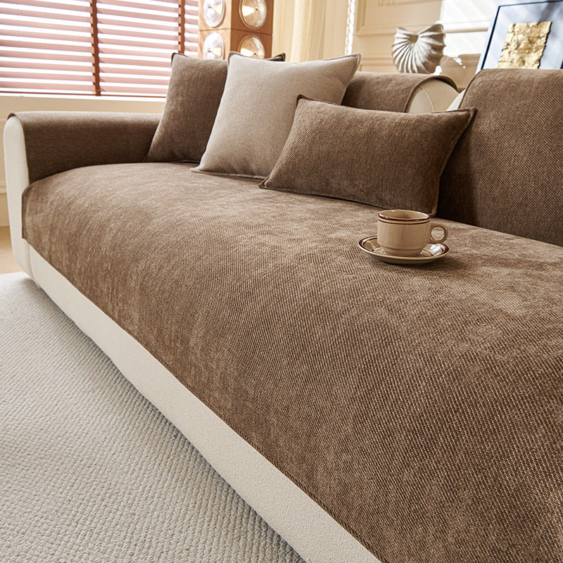 Chenille-Sitzkissenbezug im minimalistischen Stil