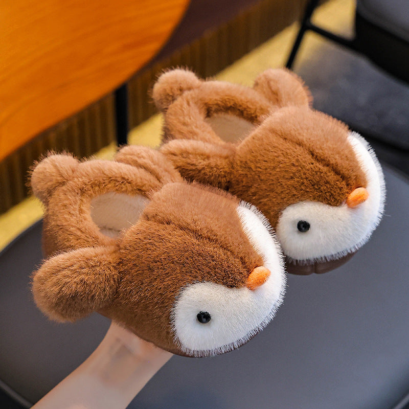 Warme Pinguin-Fleece-Hausschuhe für Kinder