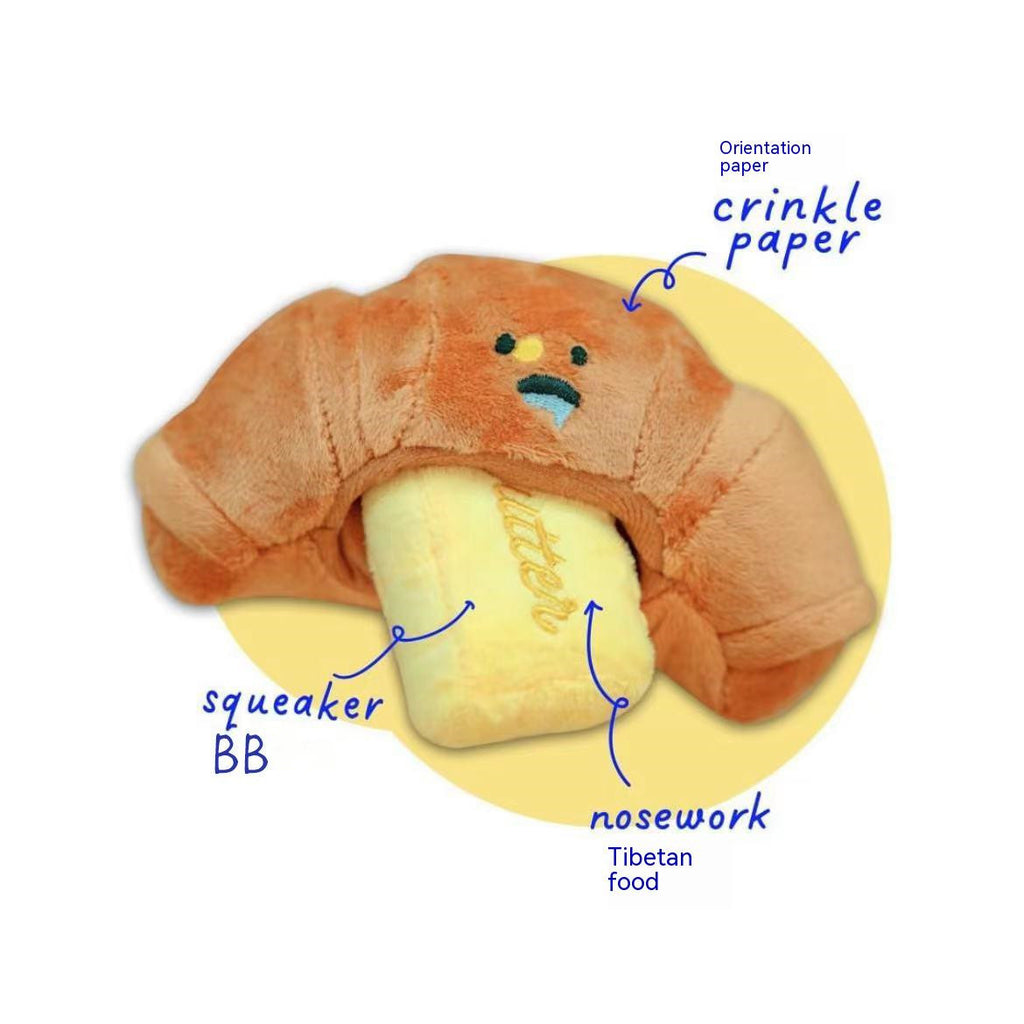 Plüschtier mit Sound für Hunde – Butter Croissant