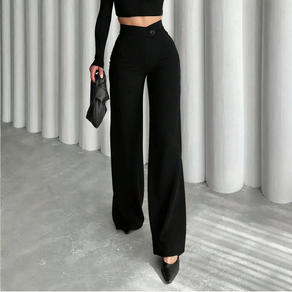 High-Waist Straight Leg Hose für Damen