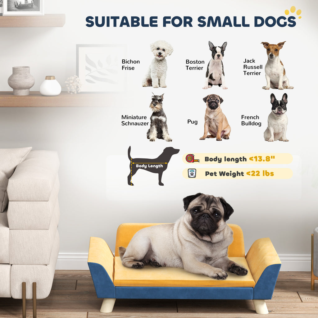 Hundebett-Sofa für kleine Hunde, Orange