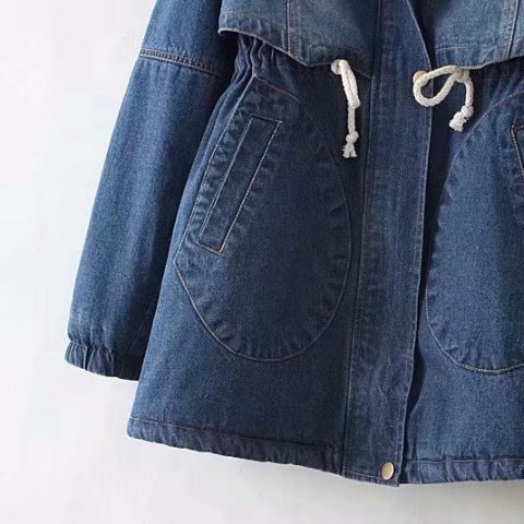 Gefütterte Jeansjacke mit Fleece-Futter