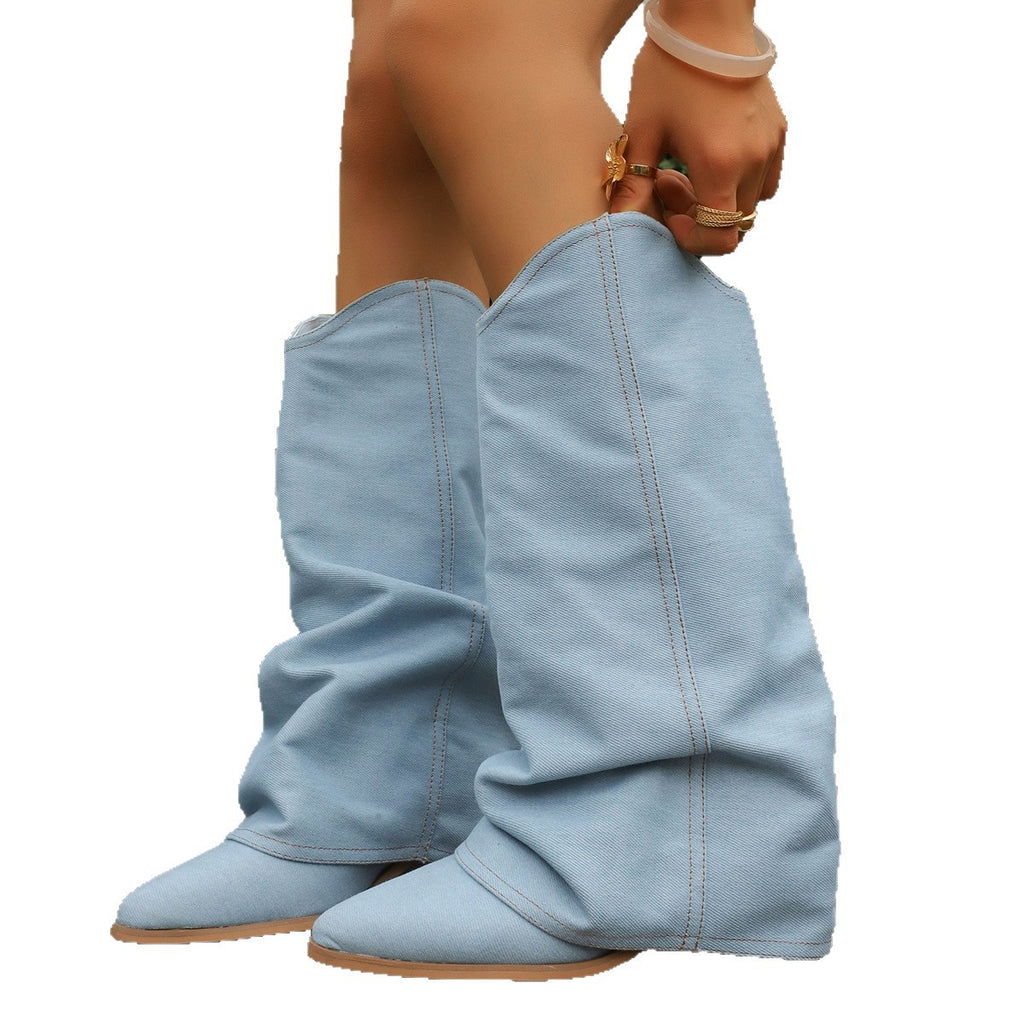 Retro Stiefel mit Chunky Absatz