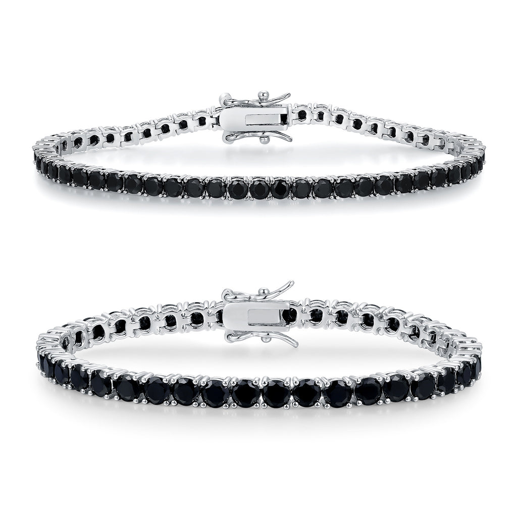 Kupfervergoldetes 18K Schwarz Nano Tennis Armband