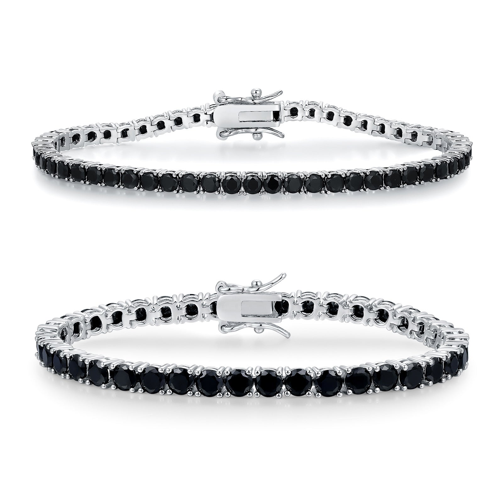 Kupfervergoldetes 18K Schwarz Nano Tennis Armband