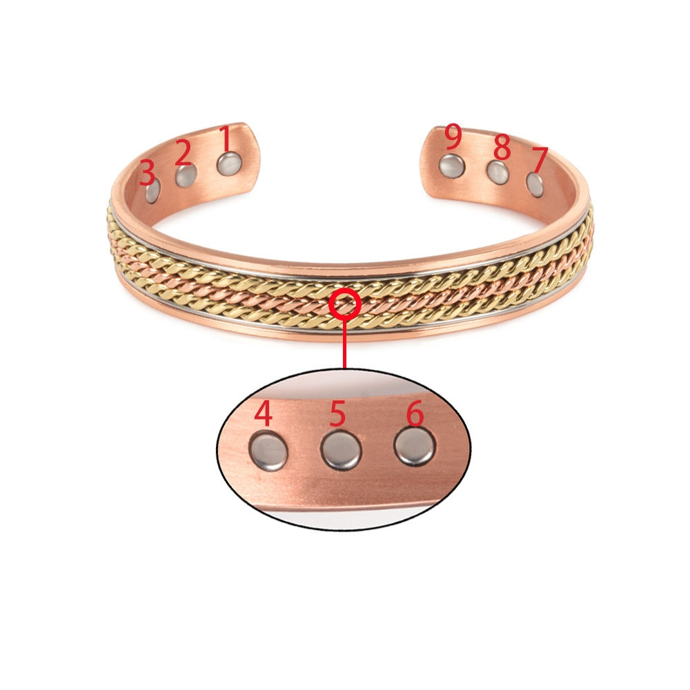 Geflochtenes Kupferarmband mit Seil-Muster