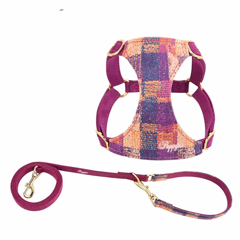 Hundeleine mit Tragevest – Dunkelblau, Rosa, Lila – Bild 3 | LuxeStyle