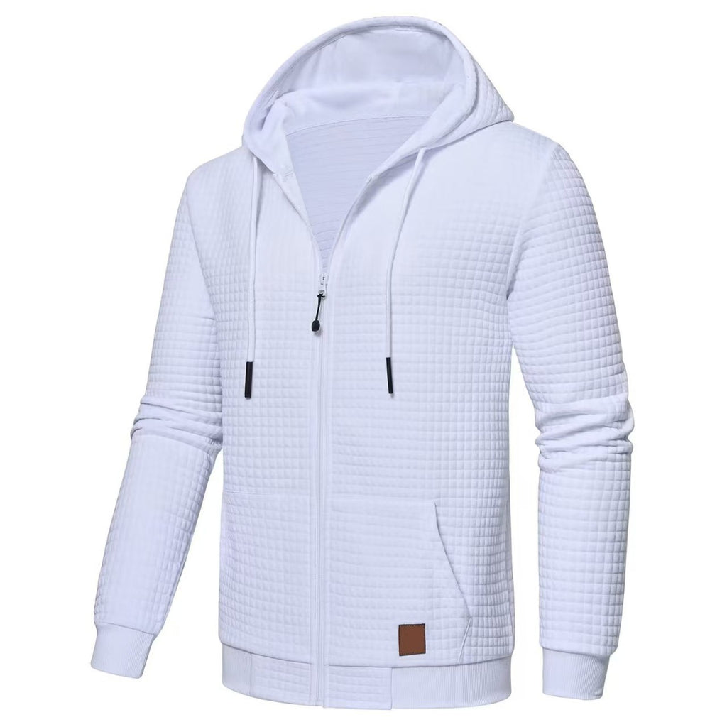 Herren Plaid-Jacquard Hoodie Langarm