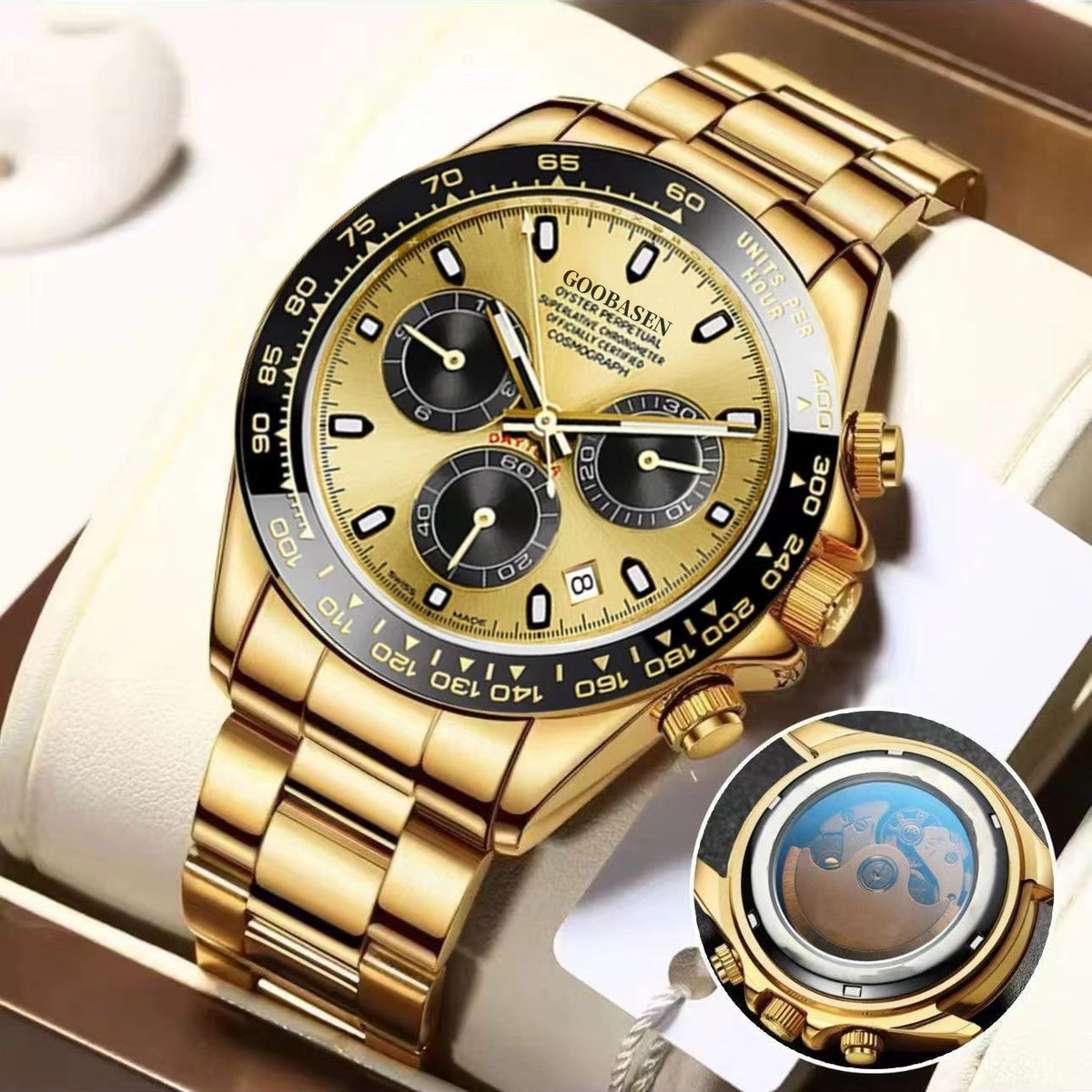 Mechanische Herren-Uhr mit Kalenderquarz – Bild 5 | LuxeStyle