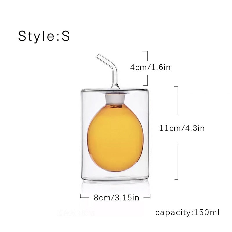Doppelwandiger Öler aus farbigem Glas