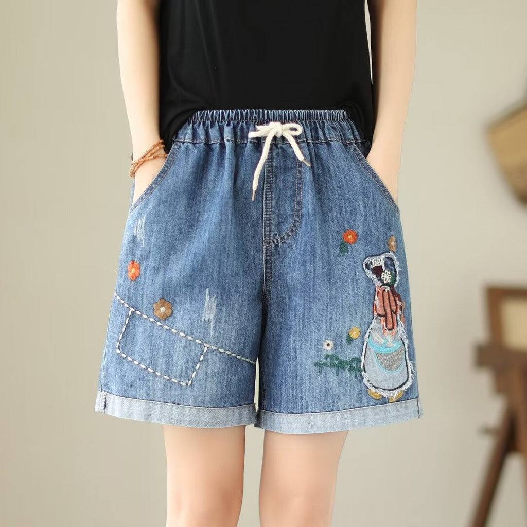 Weite Denim-Shorts für Damen
