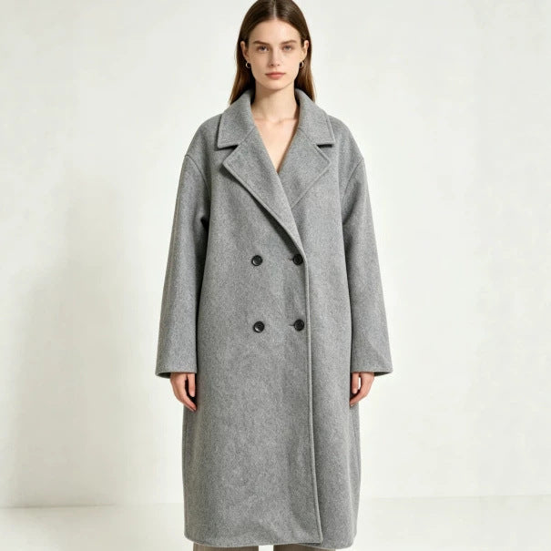 Damen Mid-length Cardigan Mantel aus Wolle | LuxeStyle