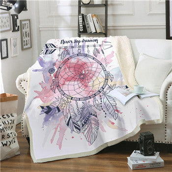 Kuschelige Plüschdecke mit Cartoon-Print