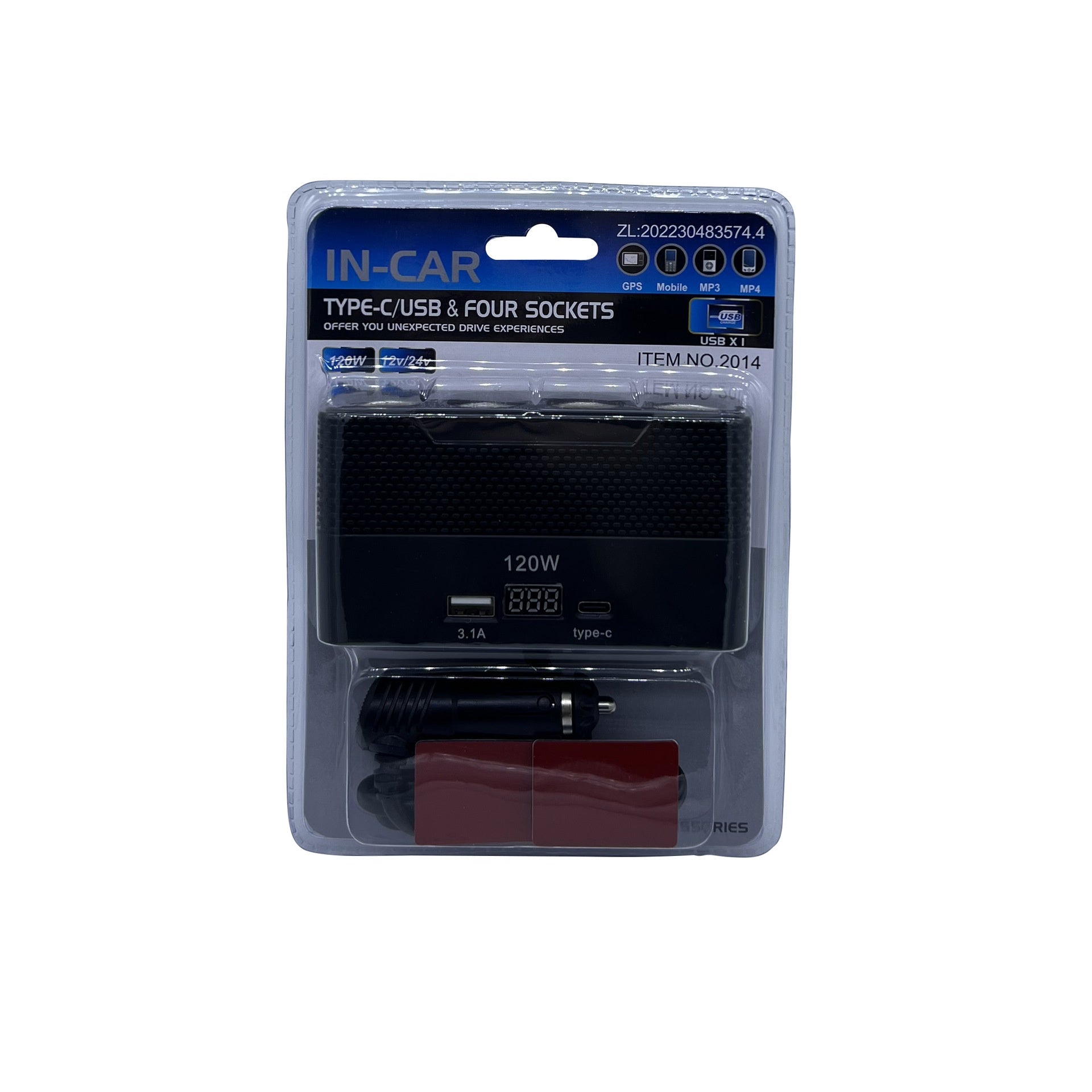 Auto-Zigarettenanzünder mit USB & Type-C