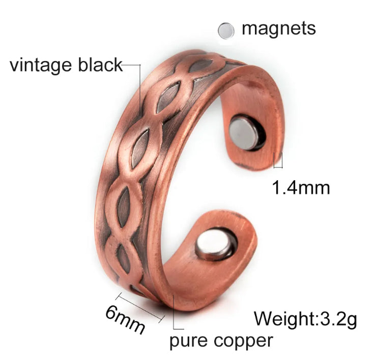 Verstellbarer Ring aus reinem Kupfer