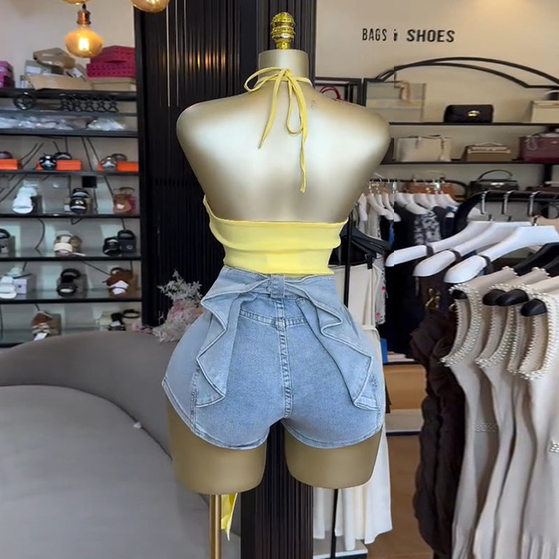 Neckholder Tube-Top mit asymmetrischem Saum – Bild 2 | LuxeStyle