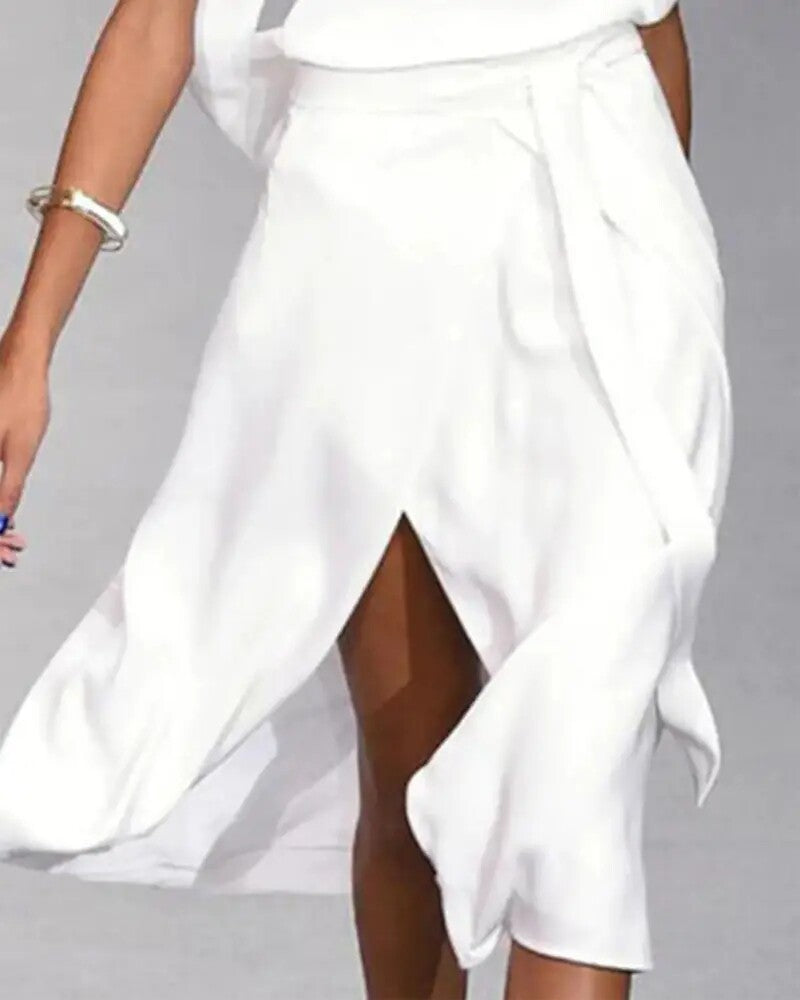 Ärmelloses langes Kleid mit Schlitz – Bild 2 | LuxeStyle