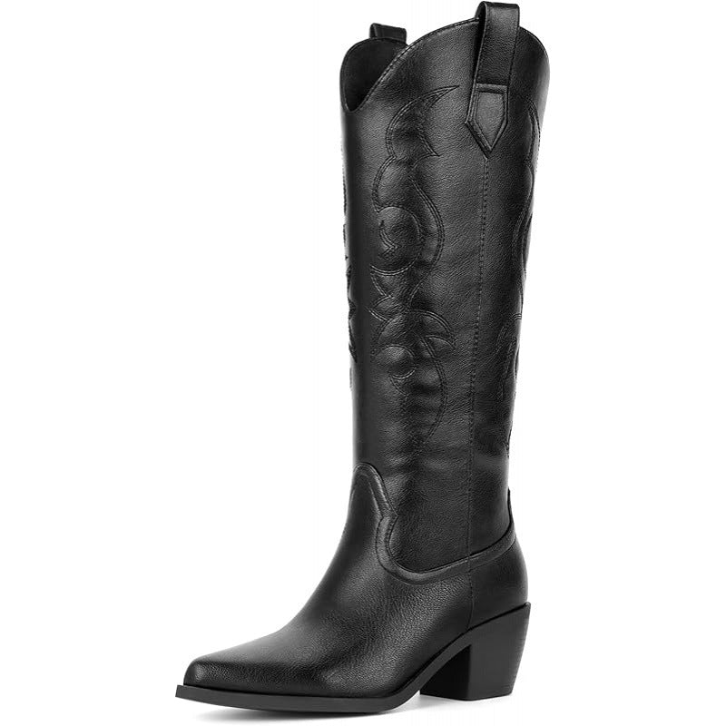 Western Stiefel mit hohem Schaft und seitlichem Reissverschluss