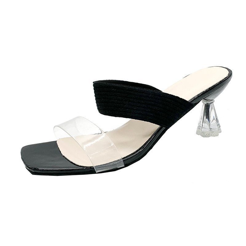 Transparente Chunky-Heel Sandalen für Damen