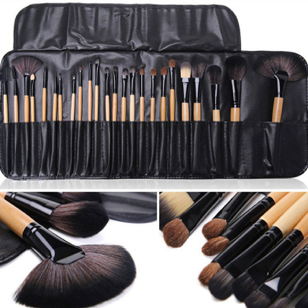 24-teiliges Make-up Pinselset mit Holzgriff – Bild 1 | LuxeStyle