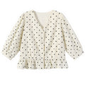 V-Ausschnitt Bluse mit Polka Dots